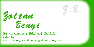 zoltan benyi business card